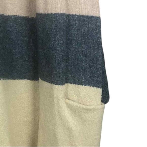 CENY Women’s Cardigan M Tan Gray Colorblock Open Front Pockets NWOT - Picture 3 of 16